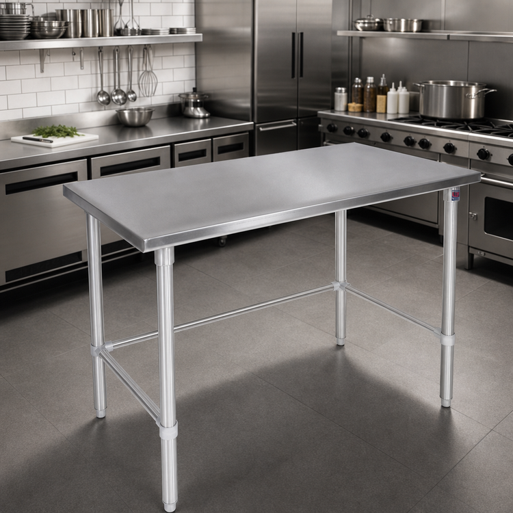 Product image #2 for John Boos Stallion 72-Inch x 30-Inch Stainless Steel Flat Top Work Table with Galvanized Base