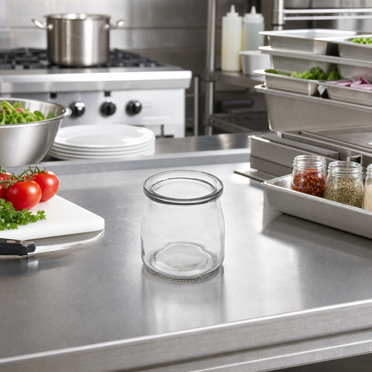 Product image #2 for American Metalcraft 6 oz Round Clear Glass Condiment Jar