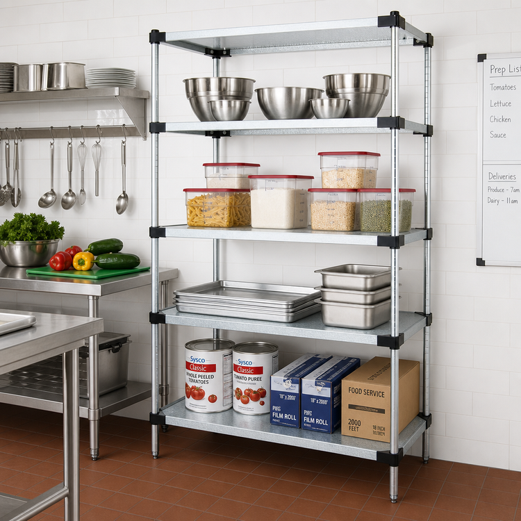 Product image #2 for Quantum 60-Inch W x 18-Inch D x 86-Inch H Stationary Solid Shelving Starter Kit