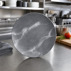 Thumbnail image #2 for American Metalcraft MCP9GM 9-Inch Round Coupe Melamine Plate, Matte Marble Gray Case of 48