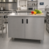 Thumbnail image #2 for Advance Tabco Special Value Economy 72-Inch x 30-Inch Enclosed Work Table with Cabinet Base and 304 Stainless Steel Top