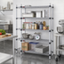 Thumbnail image #2 for EAGLEbrite Quad-Adjust 4-Tier Stationary Wire Shelving Starter Unit, 72 x 18 x 74 Inches, Zinc Finish