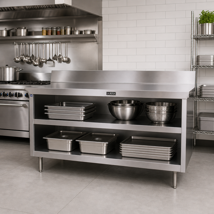Product image #2 for La Rosa Open Shelf Base Utility Stand, 72 Inch L x 28 Inch D, 304 Stainless Steel