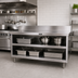 Thumbnail image #2 for La Rosa Open Shelf Base Utility Stand, 72 Inch L x 28 Inch D, 304 Stainless Steel