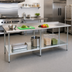 Thumbnail image #2 for Deluxe Series 108-Inch x 30-Inch Stainless Steel Work Table with Rear Upturn and Galvanized Undershelf