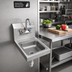 Thumbnail image #2 for John Boos Pro-Bowl Wall-Mount Stainless Steel Hand Sink with Splash Mount Faucet, 9 x 9 x 5 Inch Bowl