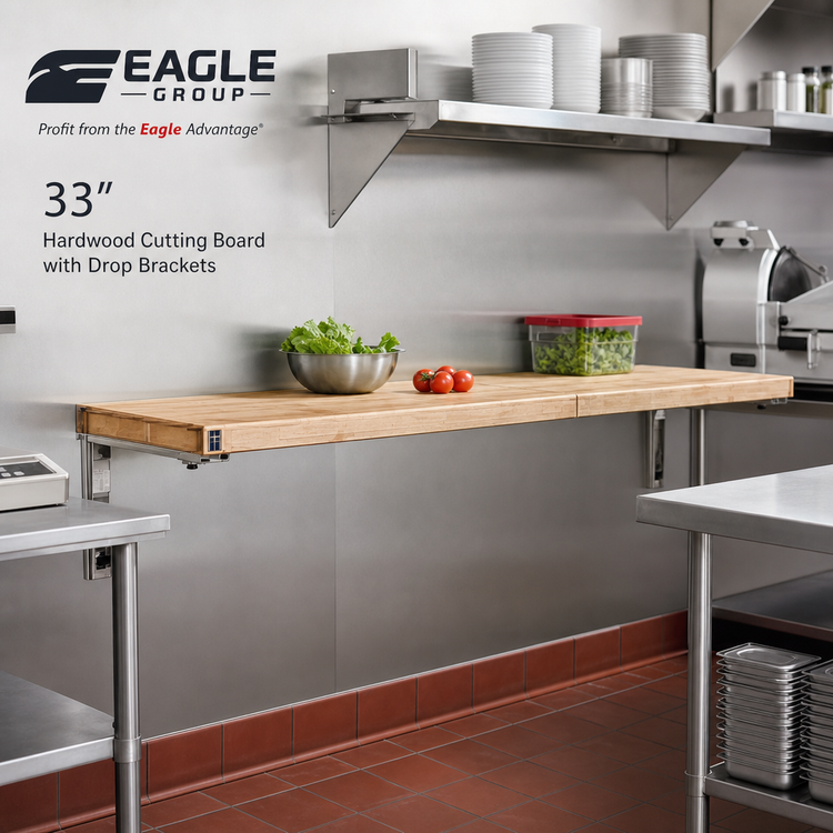 Product image #2 for Eagle Group 33-Inch Hardwood Cutting Board with Drop Brackets