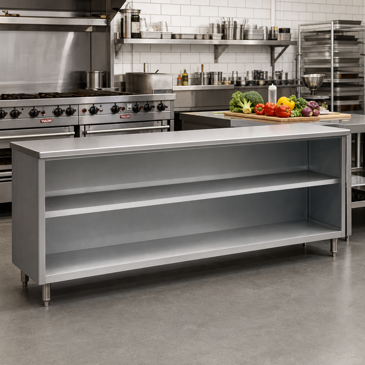 Product image #2 for Eagle Spec-Master Open Front Plate Cabinet with Stainless Steel Top, 96 Inch W x 15 Inch D