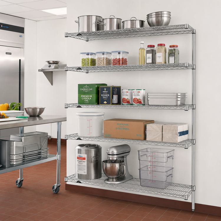 Product image #2 for Metro Super Erecta 5-Shelf 42 Inch W x 24 Inch D x 74 Inch H Chrome Plated Add-On Wire Shelving Unit