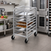 Thumbnail image #2 for Channel Manufacturing Under-Counter Aluminum End-Load Bun Pan Rack with 8-Pan Capacity and 5-Inch Swivel Casters