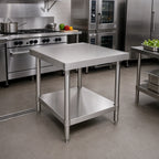 Thumbnail image #2 for Advance Tabco SAG-MT-363 Stainless Steel Equipment Stand, 36"W x 36"D x 24"H, Adjustable Undershelf