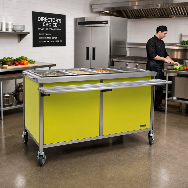 Product image #2 for Director's Choice DCS5-HCFU-C Mobile 5-Well Hot/Cold Dual Operation Food Table