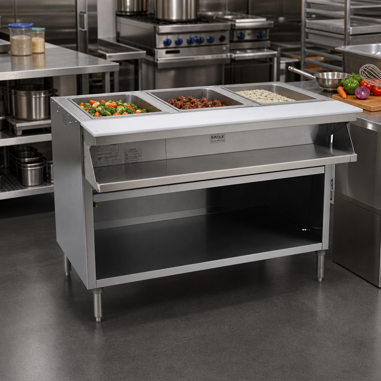 Product image #2 for Eagle Spec-Master 48-Inch Electric Sealed Well Hot Food Table, Open Front, 3 Wells, 240V/3-Phase