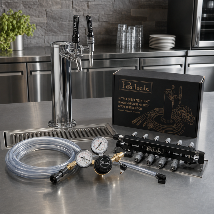 Product image #3 for Perlick Nitro Dispensing Kit — Single-Infuser Kit with 6-Way Distributor, Hoses & Regulator Assembly