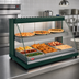 Thumbnail image #2 for Hatco Glo-Ray Designer Curved Glass Humidified Dual-Shelf Countertop Hot Food Display Case, 3-Pan, 120V