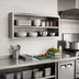 Thumbnail image #2 for Wall-Mounted Open Front Stainless Steel Cabinet with Intermediate Shelf, 48 x 15 Inches