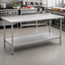 Thumbnail image #2 for Spec-Master 72-Inch x 30-Inch Stainless Steel Work Table with Rear Up-Turn and Undershelf