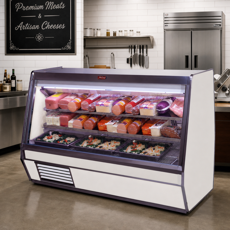 Product image #2 for Howard-McCray 32E Series 98-Inch Full Service Deli Meat & Cheese Service Case with Straight Glass and Self-Contained Refrigeration