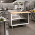 Thumbnail image #2 for La Rosa Open Cabinet Stainless Steel Equipment Stand with 9-1/2 Inch Richlite Cutting Board, 114 x 30 Inches