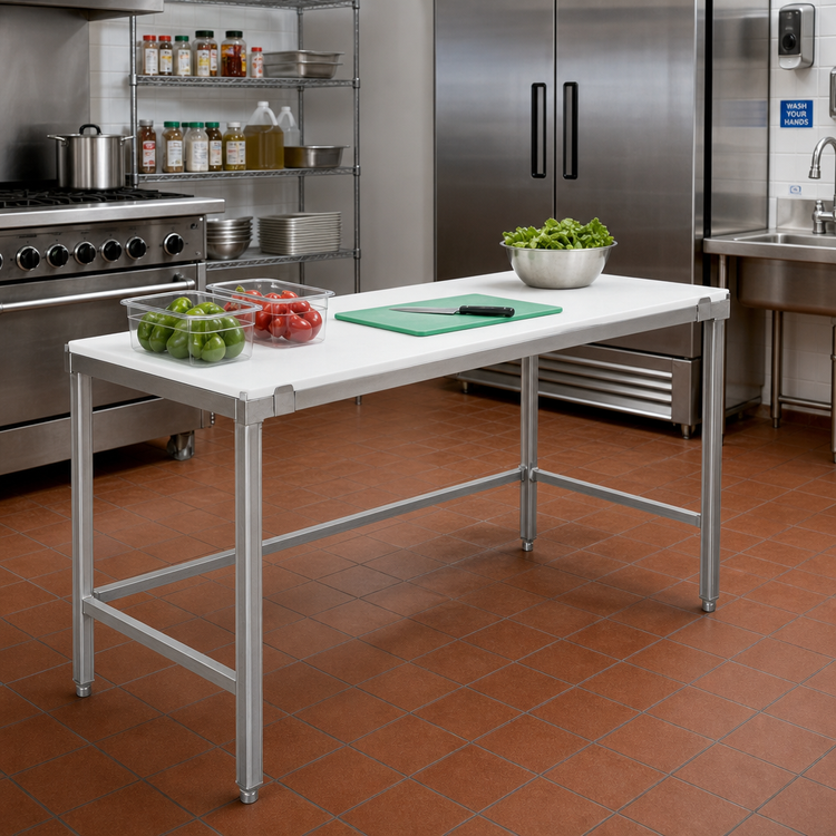 Product image #2 for Channel Manufacturing CT372 Poly Top Work Table, 72 x 30 x 34 Inches, Open Base
