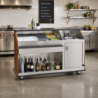FWE Professional Series Laminate Portable Bar with Hand Sink and 60 lb Ice Bin, 72-Inch Single Station