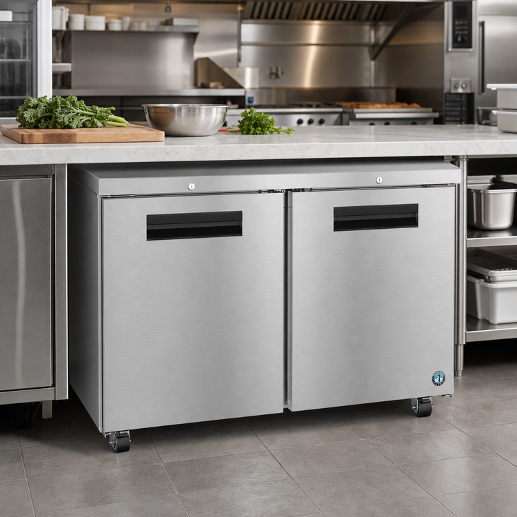 Product image #2 for Hoshizaki Steelheart 48-Inch Two-Section Reach-In Undercounter Refrigerator with Cylinder Lock