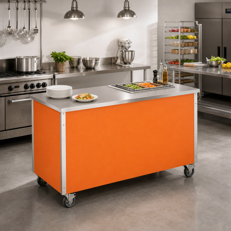 Product image #2 for Vollrath 4-Series Signature Server Utility Serving Counter, 74-Inch W x 28-Inch D x 30-Inch H, Stainless Steel, Enclosed Base