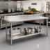 Thumbnail image #2 for Spec-Master Marine Series 108-Inch x 30-Inch Stainless Steel Work Table with Backsplash and Undershelf
