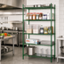Thumbnail image #2 for Heavy Duty 5-Tier Stationary Green Epoxy Wire Shelving Unit, 72 x 21 x 84 Inches