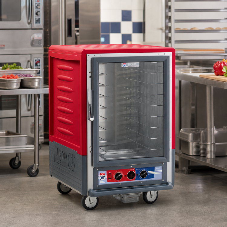 Product image #2 for Metro C5 3 Series Half Height Moisture Heated Holding and Proofing Cabinet with Clear Polycarbonate Door and Fixed Wire Slides