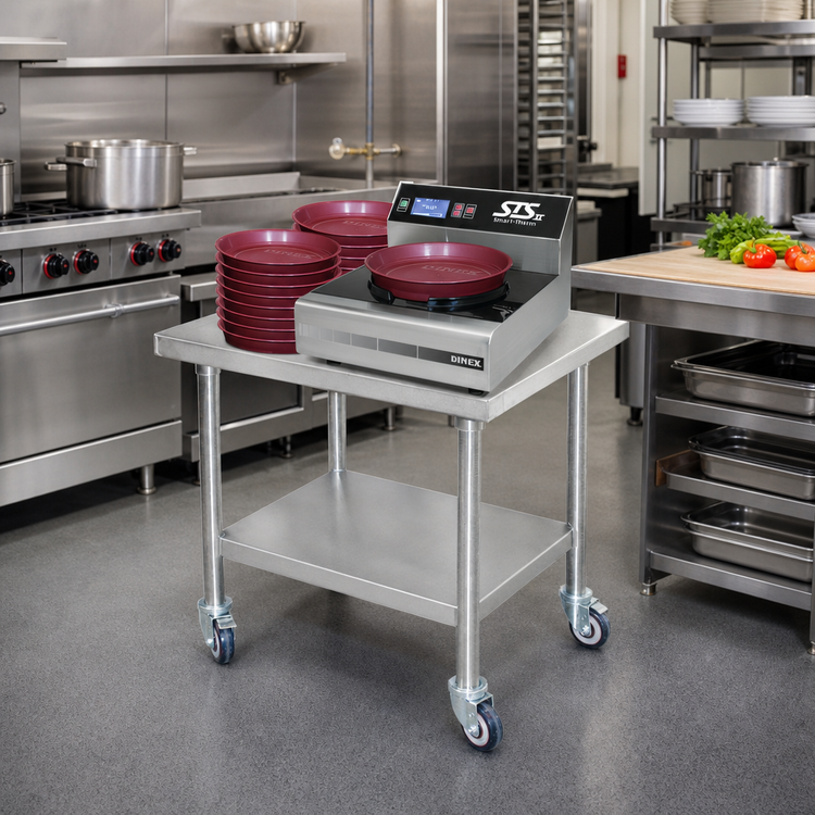 Product image #2 for Dinex Power-Therm Mobile Induction Charger Table with Casters, 30 x 24 Inches