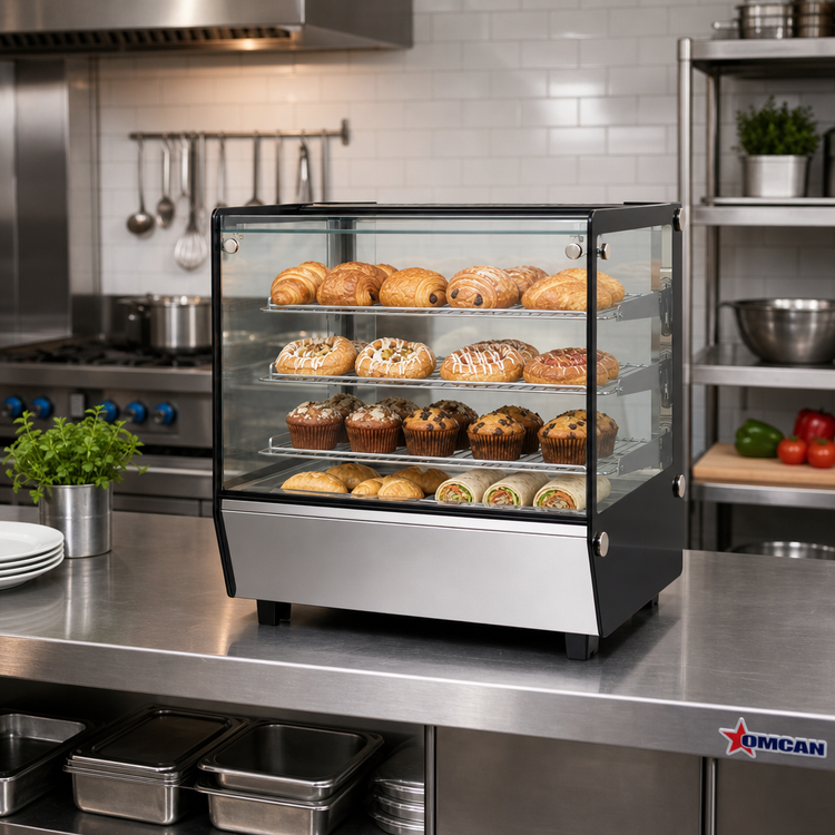 Product image #2 for Omcan Countertop Full-Service Glass Display Warmer with Straight Front Glass, 27-Inch, 4.25 Cu. Ft.