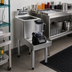 Thumbnail image #2 for CHOICE Freestanding Stainless Steel Underbar Blender Station with Sink and Backsplash, 12