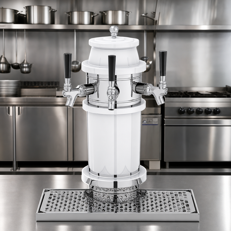 Product image #2 for Glastender Roman Draft Dispensing Tower, 4 Faucets, Mirror Finish, Air Cooled
