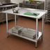 Thumbnail image #2 for Advance Tabco 30 x 24 Inch 16 Gauge 430 Stainless Steel Work Table with 1-1/2 Inch Rear Up-Turn and Adjustable Undershelf