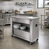 Thumbnail image #2 for Dinex DineXpress Slim-Line Stainless Steel Mobile Solid Top Utility Station Serving Counter, 50