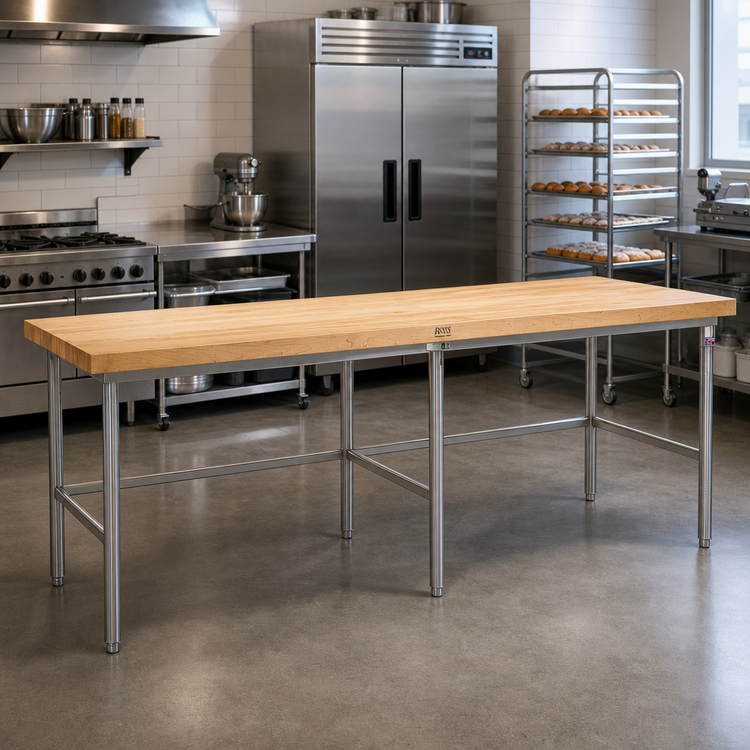 Product image #2 for John Boos Stainless Steel Baker's Table Frame for 168 x 30 Inch Top