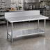 Thumbnail image #2 for Duke 84-Inch x 30-Inch Stainless Steel Work Table with 10-Inch Riser and Stainless Undershelf