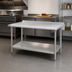 Thumbnail image #2 for Eagle Group Spec-Master 48-Inch x 24-Inch 14-Gauge Stainless Steel Work Table with Rear Up-Turn and Adjustable Undershelf