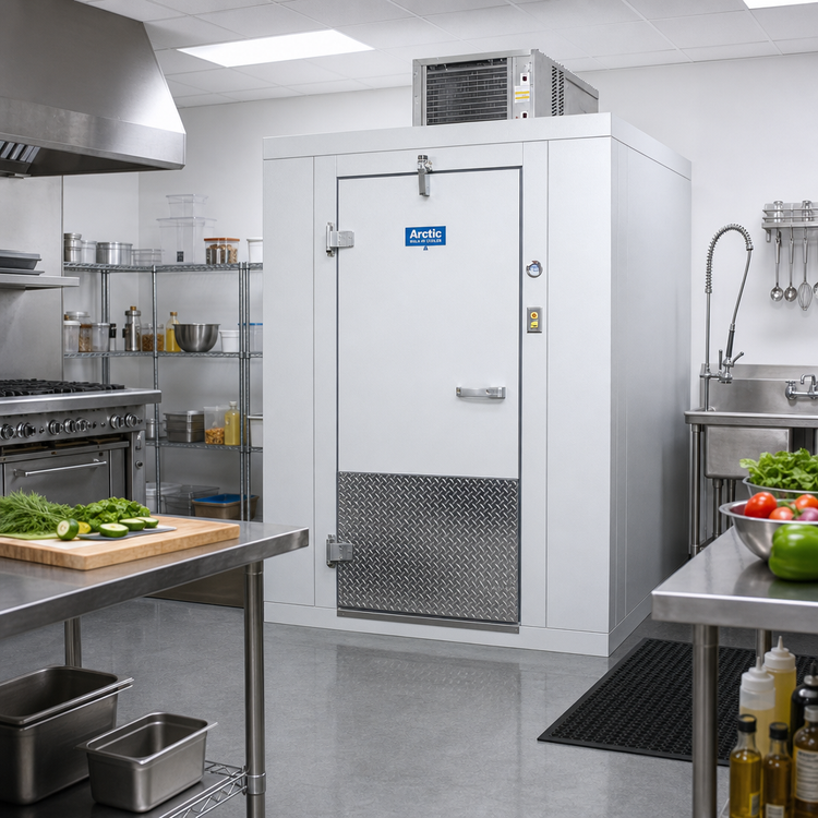 Product image #2 for Arctic Industries 10 ft x 12 ft Indoor Walk-In Cooler with Floor and Remote Pre-Assembled Refrigeration
