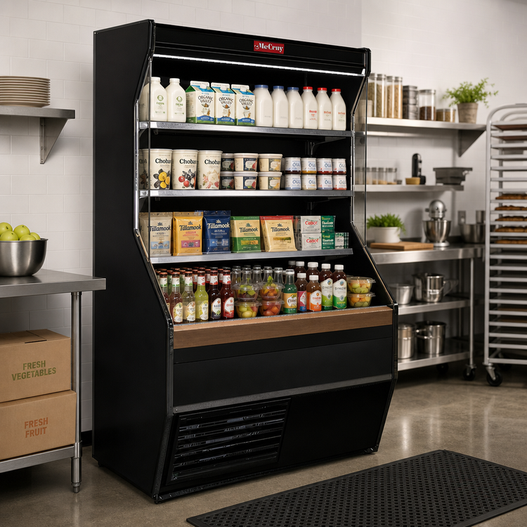 Product image #2 for Howard-McCray 32E Series 38-Inch Wide Dairy Open Merchandiser, Open Front, Self-Contained, Black, LED Lighting
