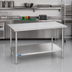 Thumbnail image #2 for Sapphire Manufacturing 60 Inch x 36 Inch 18-Gauge 400 Series Stainless Steel Work Table with Adjustable Undershelf