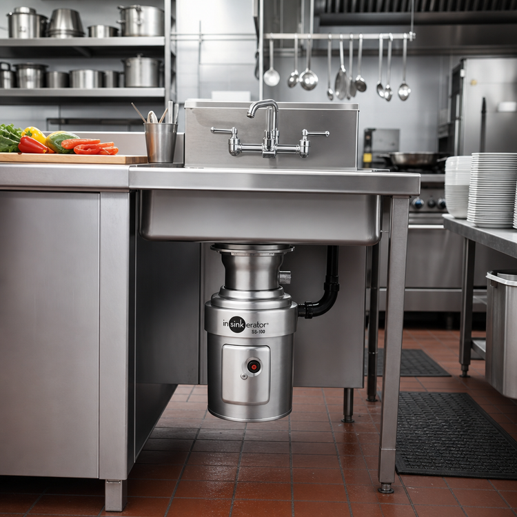 Product image #2 for InSinkErator SS-100-6-MS Complete 1 HP Stainless Steel Trough Mount Food Waste Disposer Package