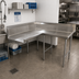Thumbnail image #2 for Advance Tabco Korner Right-Hand L-Shaped Corner Clean Dishtable, 95-Inch Long, 10-1/2-Inch Backsplash, 14-Gauge 304 Stainless Steel
