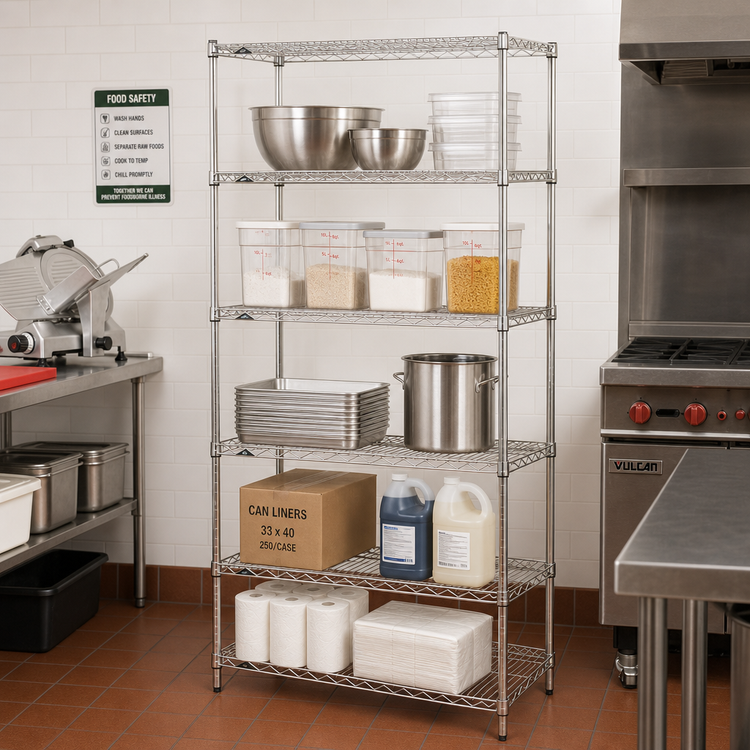 Product image #2 for Metro Super Erecta Brite 36"W x 18"D x 74"H Stationary Starter Wire Shelving Unit
