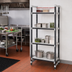 Thumbnail image #2 for Cambro Camshelving Elements XTRA 4-Tier Solid Stationary Starter Unit, 24 x 24 x 64 Inches, Speckled Gray