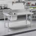 Thumbnail image #2 for Deluxe Stainless Steel Work Table with Sink, Left Bowl, Backsplash, and Undershelf, 72-Inch x 30-Inch