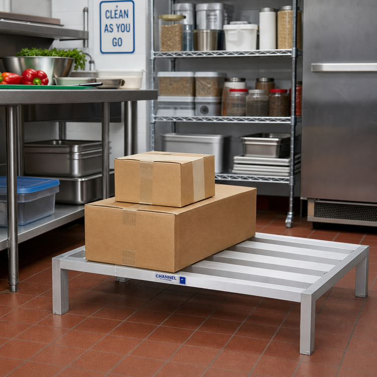 Product image #2 for Channel Heavy-Duty Aluminum E-Channel Dunnage Rack, 36 x 20 x 12 Inches