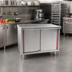 Thumbnail image #2 for Eagle Group Spec-Master CB2436SEM Stainless Steel Enclosed Work Table with Sliding Doors, Marine Edge, 36 x 24 x 34.5 Inches