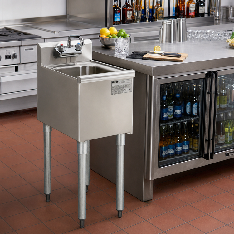 Product image #2 for Eagle Group 2200 Series 12-Inch Underbar Side-To-Side Modular Add-On Hand Sink with Standard Faucet